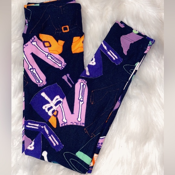 Leggings LuLaRoe Halloween - Motif Sorcière Et Chaudron Violet - Taille Unique, Neuf Avec étiquette